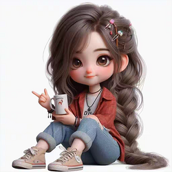 卷发小美女表情包